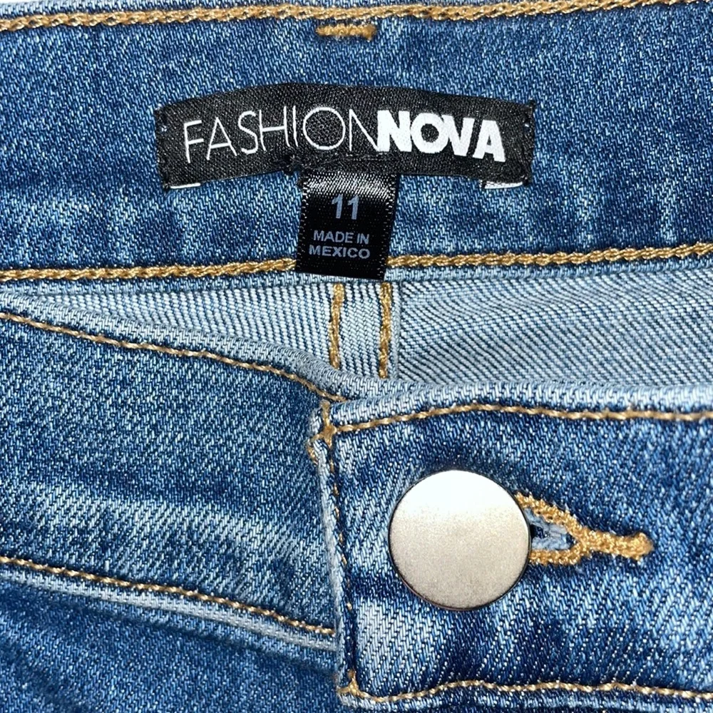 Fashionova Slit Side Hem Jeans - Blue - Size 11